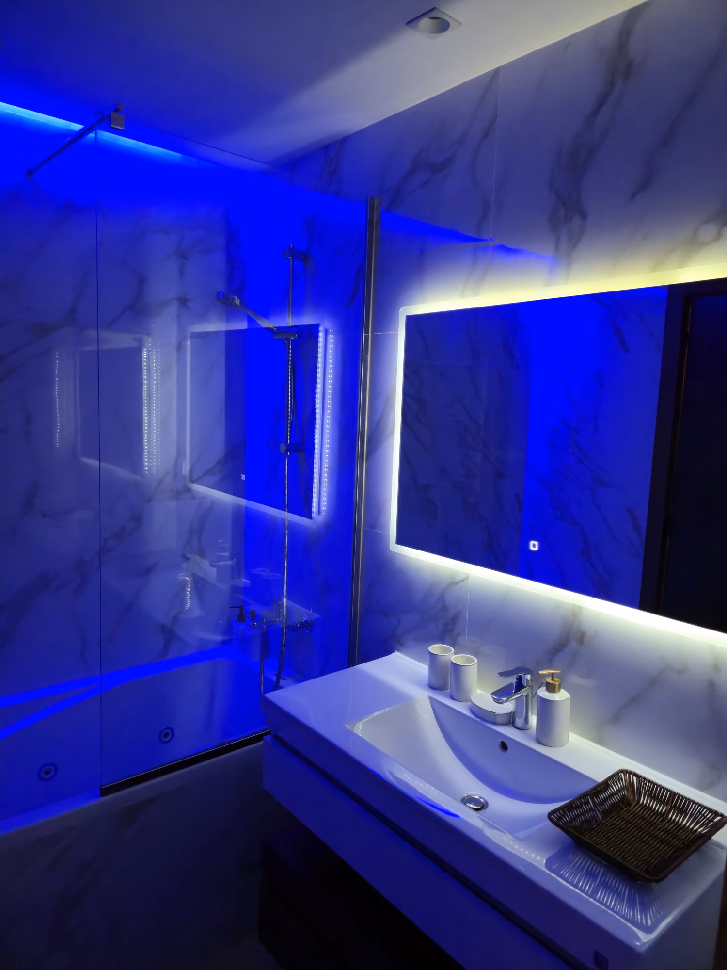 Bathroom with LED lighting