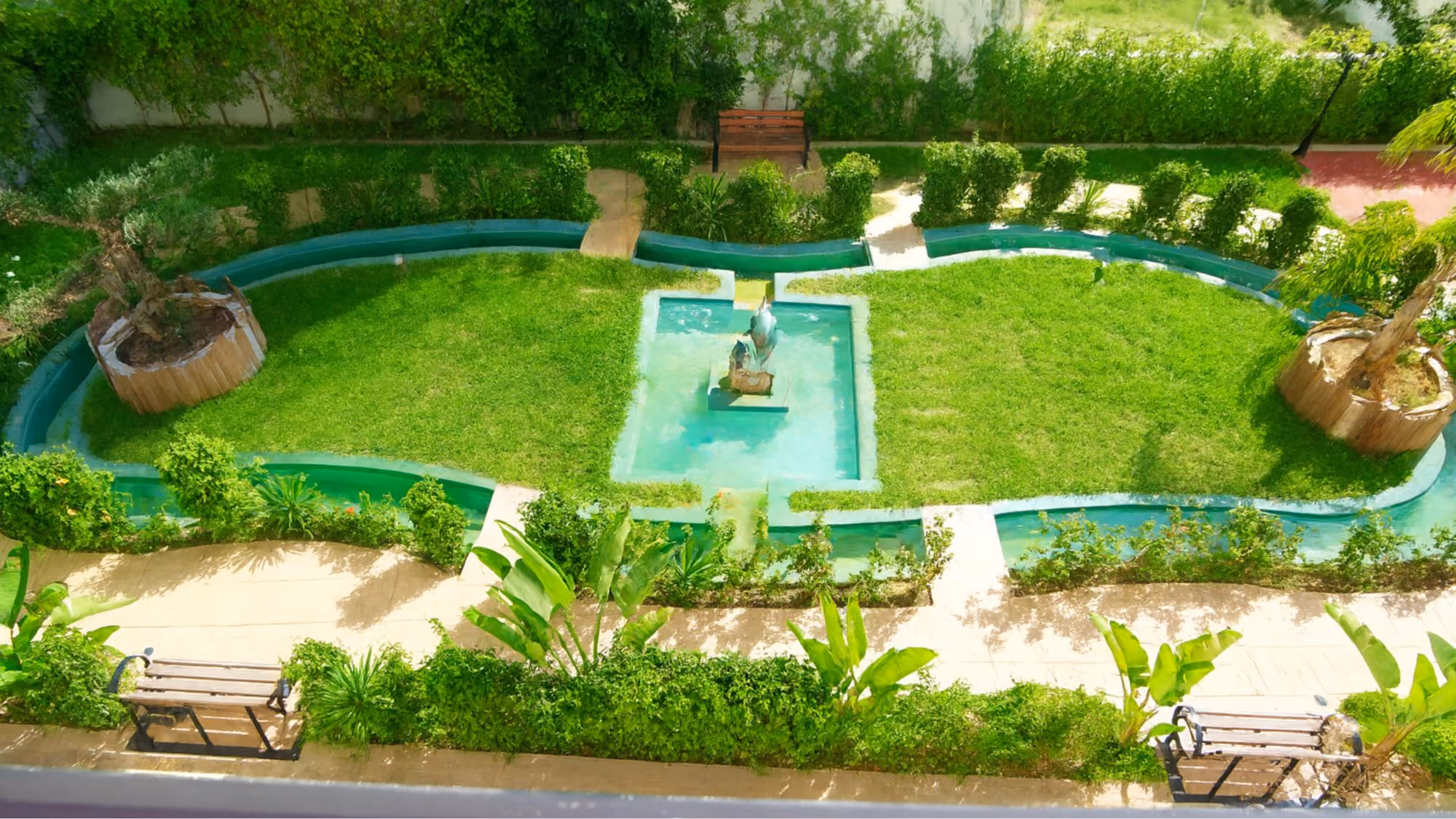 Garden and fountain view