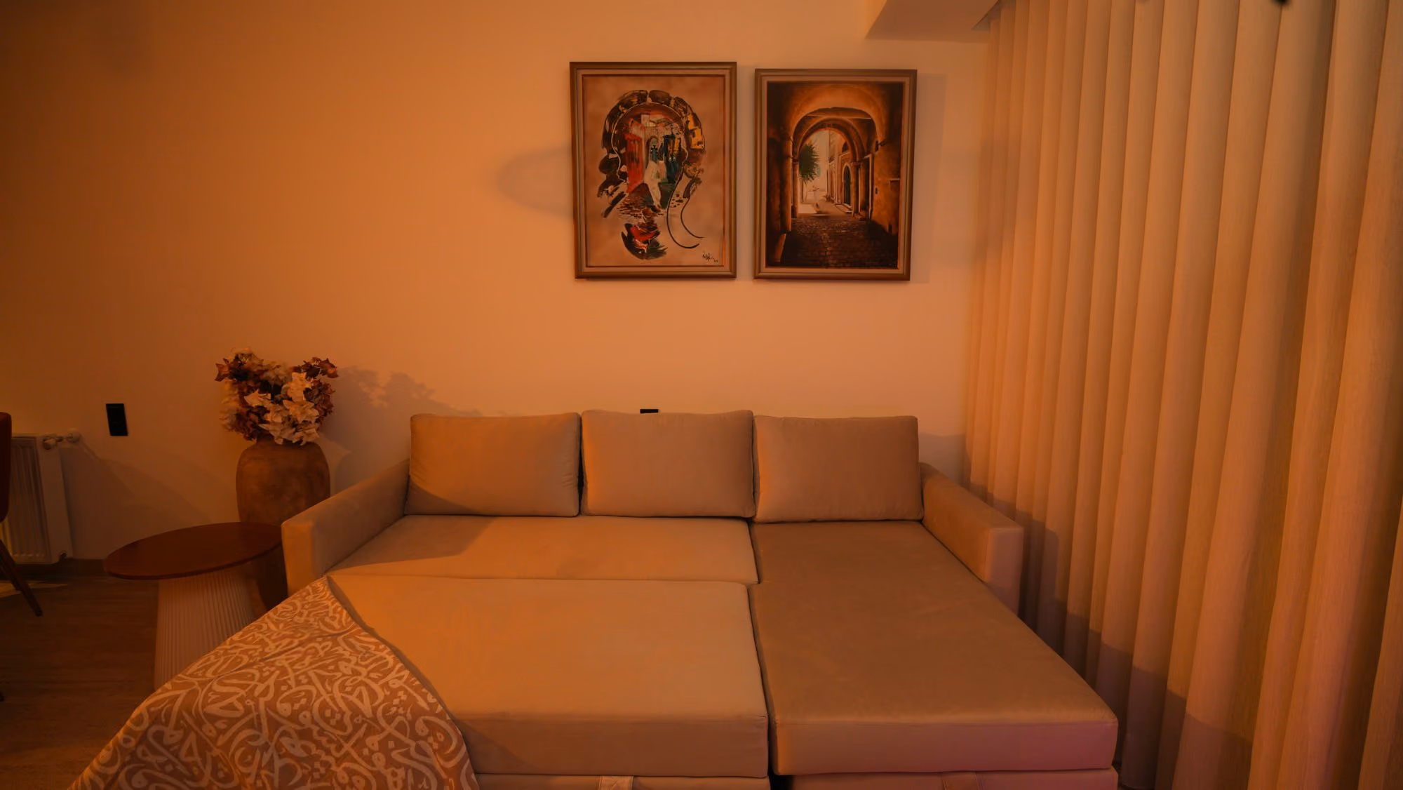 Living room at night